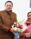 Uttarakhand CM Dhami meets Assembly Speaker Ritu Khanduri Bhushan in Gairsain41