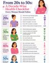 FROM 20s TO 50s: A DECADE-WISE HEALTH CHECKLIST EVERY WOMAN SHOULD FOLLOW FROM 20s TO 50s: A DECADE-WISE HEALTH CHECKLIST EVERY WOMAN SHOULD FOLLOW78