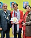 सोनीपत के दुभेटा की क्रिकेटर अदिति श्योराण को जाट सभा ने खेल पुरस्कार से नवाजा14