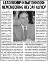 Leadership in Nationhood: Remembering Heydar Aliyev Leadership in Nationhood: Remembering Heydar Aliyev