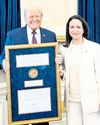 Trump accepts Nobel medal from Venezuelan Oppn leader2