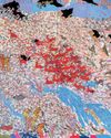 Searching for Sita Through Torn Papers, Paper Strips and Labels by Arpita Singh, 84 x 114 in, 2015, Oil-on-canvas13