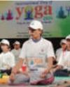 Children do yoga at EZCC17