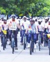 Mandaviya Leads 'Fit India Sundays on Cycle' in Guj with 'Swachhata Senanis'64