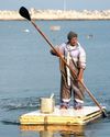 Boatless in Gaza: Using old fridge doors to catch fish