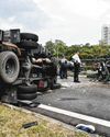 Driver dies after accident involving two lorries in Braddell Road Driver dies after accident involving two lorries in Braddell Road33