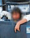 Girl cut out of washing machine Girl cut out of washing machine