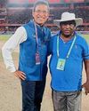Well-known cricket commentator Harsha Bhogle with HCA curator YL Chandrasekhar43