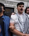 Pro-Palestinian demonstrators clash with security guards at Columbia University34