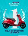 BAJAJ CHETAK CONTINUES ITS LEGACY OF LEADERSHIP BAJAJ GHETAK LENDS ELECTRIC SCOOTER SALES IN (04 FY'25 WITH 29% MARKET SHARE12