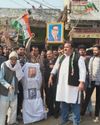 Congress workers burn effigy of Amit Shah in Nadbai