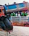 Tanker finally removed from Gambhira bridge Tanker finally removed from Gambhira bridge5