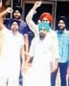 Residents of village Chhajjumajra raise slogans outside Municipal Council office regarding their demands YUGMARG NEWSPAPER