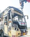 Five charred to death as pvt bus catches fire in Lucknow YUGMARG NEWSPAPER