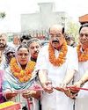 Mohinder Bhagat lays foundation stone of road to be built at cost of Rs 23 lakh YUGMARG NEWSPAPER