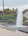 Water explodes from faulty fire hydrant0
