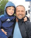 Anton surprises Wembley mascot Daley1