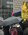 The protest took place simultaneously as the immigration hearing of the Syrian-born Palestinian refugee was being held New York Amsterdam News