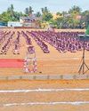 கால்பந்து மைதான திறப்பு விழாவில் அறுந்து போன தேசியக்கொடியை ஏற்றி சல்யூட் அடித்த அதிகாரிகள்69