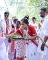 Jharkhand CM Hemant Soren greeted with black flags during Sarhul Puja NF Times