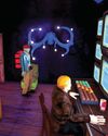 “You play as the blue-skinned agent of an unspecified organization” “You play as the blue-skinned agent of an unspecified organization”
