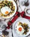 Brussels sprout and potato gröstl with pancetta and fried eggs30