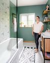 'We wanted an Art Deco Vibe' - Helen took her bathing space from cramped and dated to family-friendly, with a classic retro-inspired look