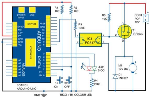 DC Motor Soft Starter Using Arduino Uno Board logic diagram engine schematic 
